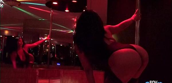  Curvy Latina gives private show on the pole with a happy ending